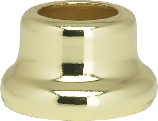 Flanged Steel Neck - 1/2" Height - 7/8" Bottom - Brass Plated Finish - Image 2