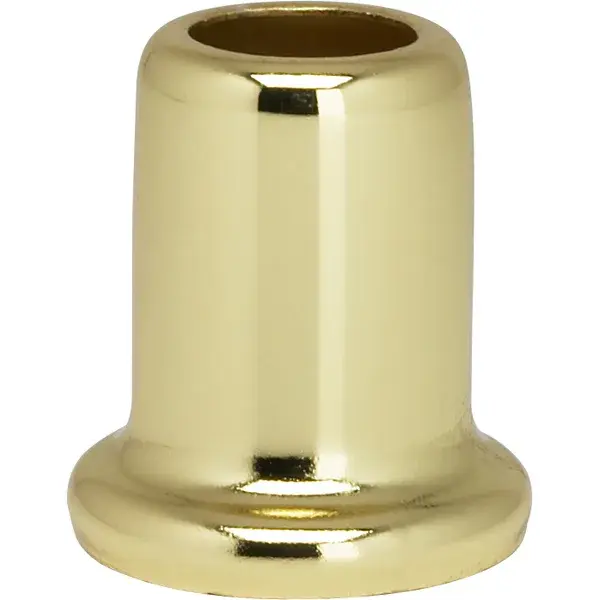 Flanged Steel Neck - 1" Height - 7/8" Bottom - Brass Plated Finish - Image 1