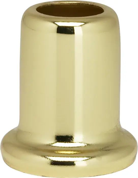 Flanged Steel Neck - 1" Height - 7/8" Bottom - Brass Plated Finish - Image 2