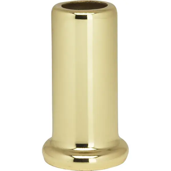 Flanged Steel Neck - 1-1/2" Height - 7/8" Bottom - Brass Plated Finish - Image 1