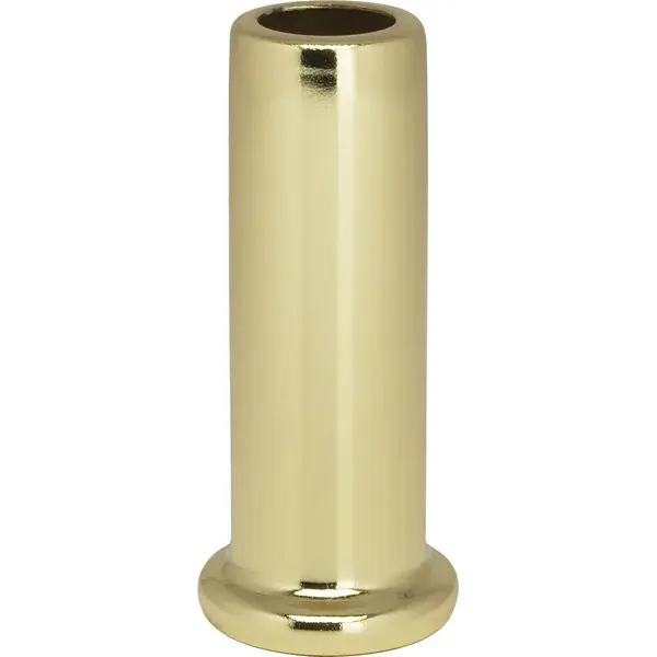 Flanged Steel Neck - 2" Height - 7/8" Bottom - Brass Plated Finish - Image 1