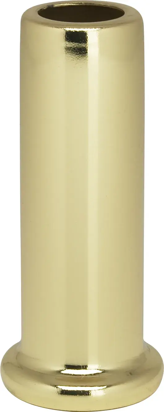 Flanged Steel Neck - 2" Height - 7/8" Bottom - Brass Plated Finish - Image 2