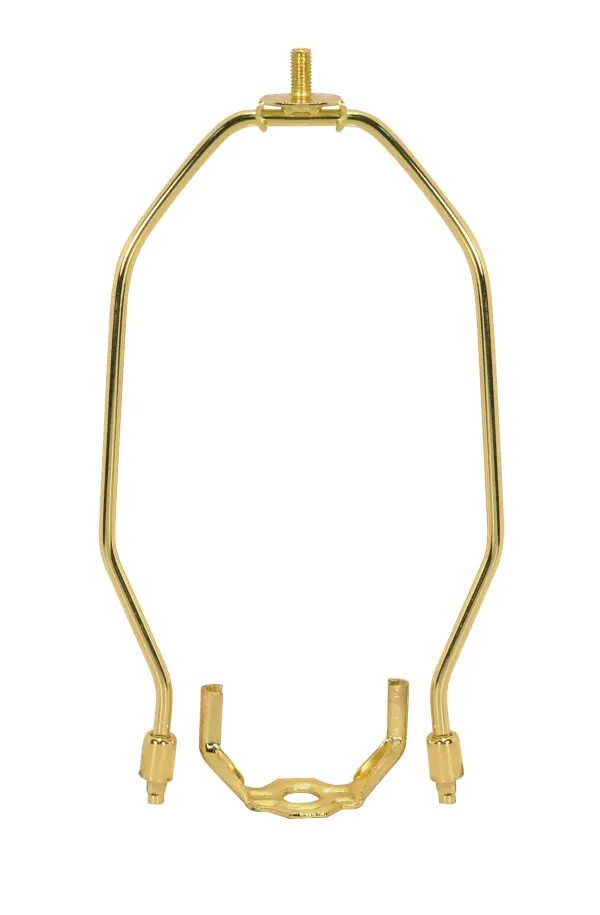 Light Duty Harp - Polished Brass Finish - 8" Height - 1/8 IP Saddle - 1/4-27 Thread - 125 Carton