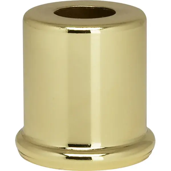 Steel Spacer - 7/16" Hole - 1" Height - 7/8" Diameter - 1" Base Diameter - Brass Plated Finish - Image 1