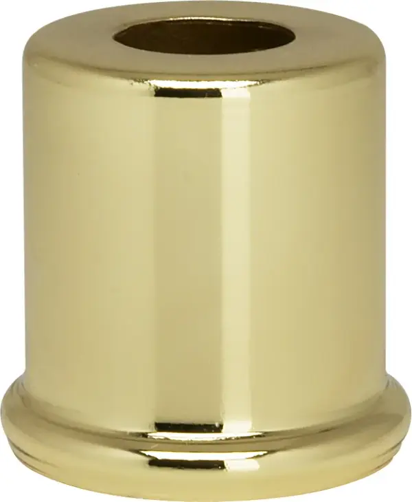 Steel Spacer - 7/16" Hole - 1" Height - 7/8" Diameter - 1" Base Diameter - Brass Plated Finish - Image 2