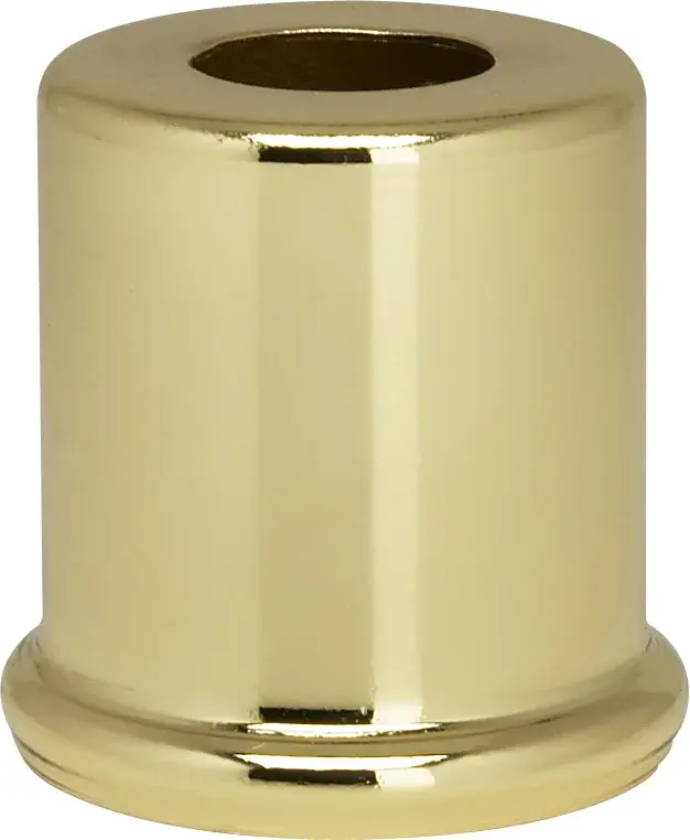 Steel Spacer - 7/16" Hole - 1" Height - 7/8" Diameter - 1" Base Diameter - Brass Plated Finish - Image 2