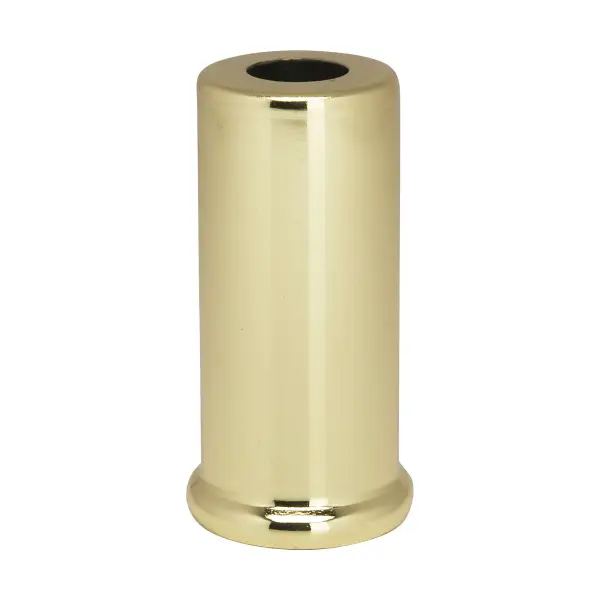 Steel Spacer - 7/16" Hole - 2" Height - 7/8" Diameter - 1" Base Diameter - Brass Plated Finish - Image 1