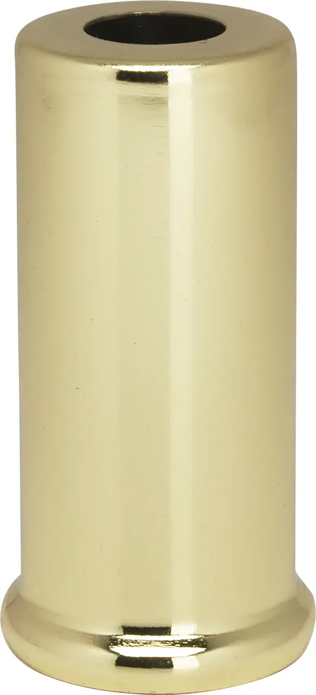 Steel Spacer - 7/16" Hole - 2" Height - 7/8" Diameter - 1" Base Diameter - Brass Plated Finish - Image 2