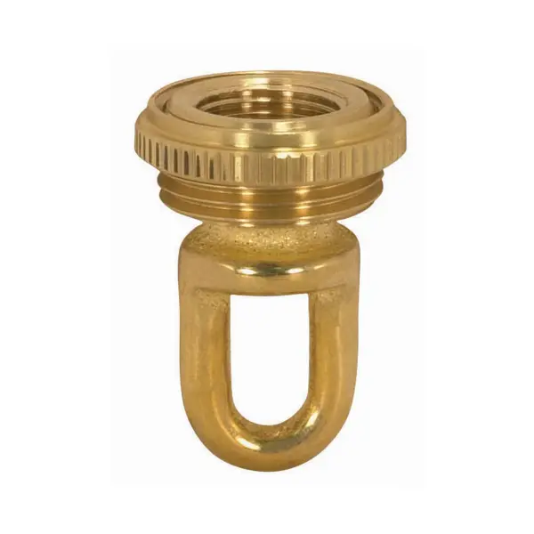 3/8 IP Cast Brass Screw Collar Loop With Ring - Fits 1" Canopy Hole - 1-1/8" Ring Diameter - 1-3/4" Height - Unfinished