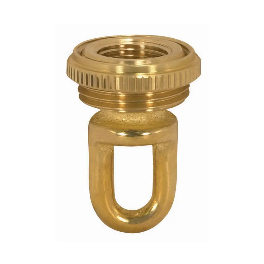 3/8 IP Cast Brass Screw Collar Loop With Ring - Fits 1" Canopy Hole - 1-1/8" Ring Diameter - 1-3/4" Height - Unfinished