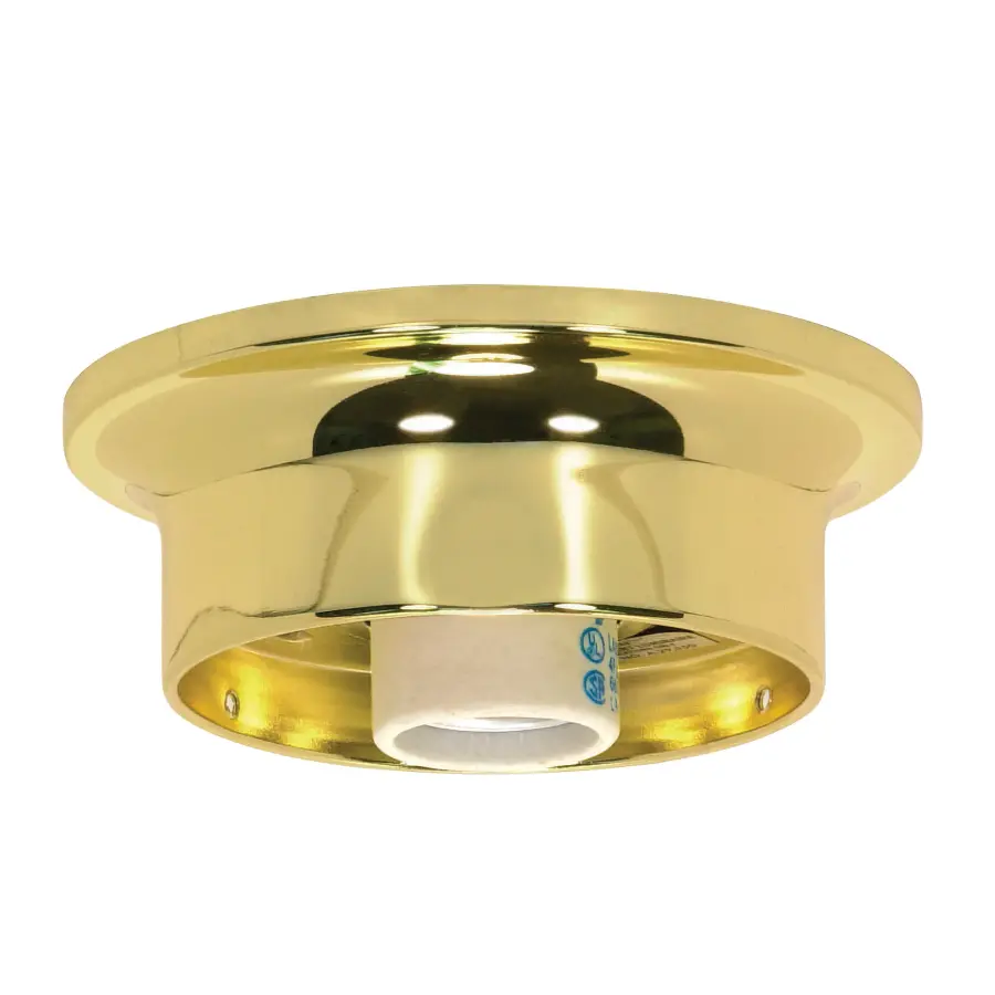 3-1/4" Wired Holder - Brass Finish - Includes Hardware - 60W Max