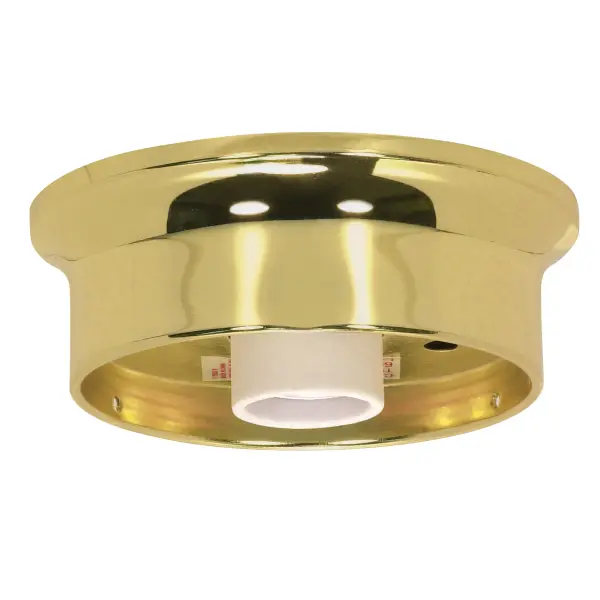 4" Wired Holder - Polished Brass Finish - Includes Hardware - 60W Max