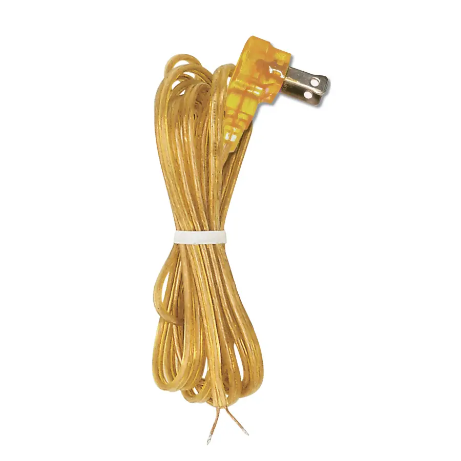 Flat Plug Cord Set 18/2 SPT-2-105C Molded Plug - Tinned Tips - 3/4' Strip with 2' Slit 36' Hank - 200 Ctn. 8 Ft. - Image 1
