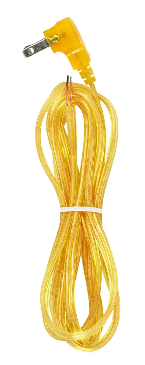 Flat Plug Cord Set 18/2 SPT-2-105C Molded Plug - Tinned Tips - 3/4' Strip with 2' Slit 36' Hank - 200 Ctn. 8 Ft. - alternate view