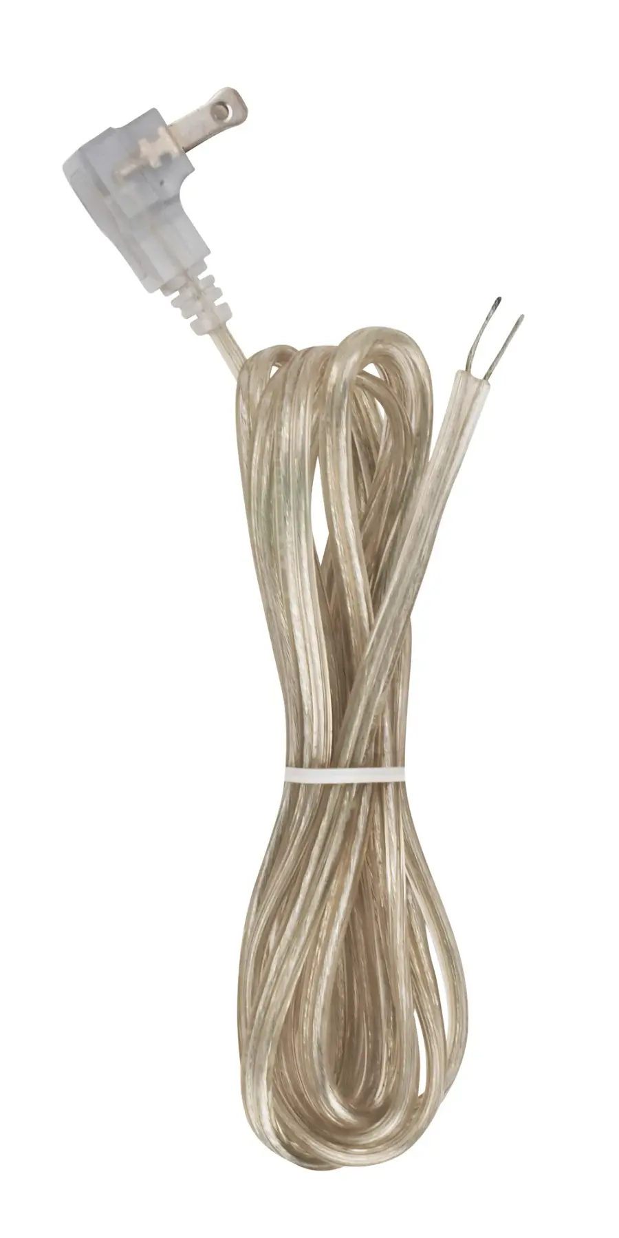 Flat Plug Cord Set 18/2 SPT-2-105C Molded Plug - Tinned Tips - 3/4' Strip with 2' Slit 36' Hank - 200 Ctn. 8 Ft.