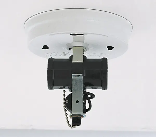 2-Light Bent Glass Fixture Holder With Pull Chain Switch - White Finish - 4-3/4" Diameter - 5" Height - Includes Hardware
