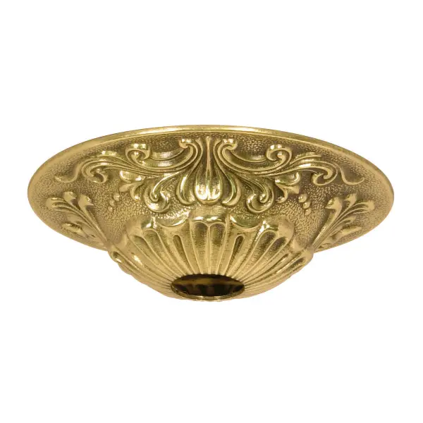 Cast Brass Canopy - Polished Brass Finish - 5-1/2" Diameter - 1-1/16" Center Hole - 1-1/2" Height