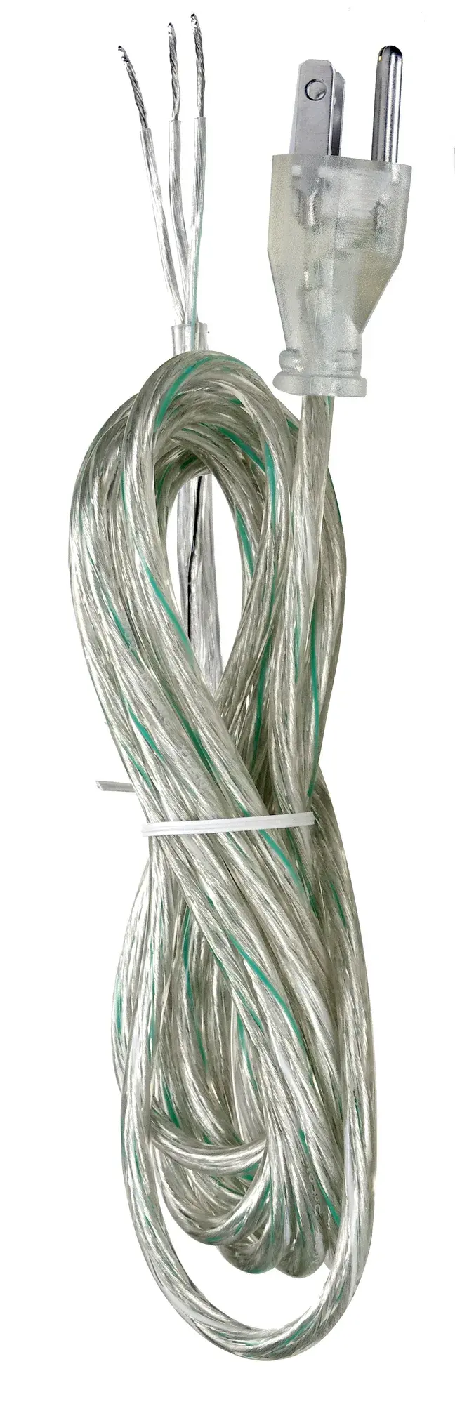 12 Foot Cord Set - Clear Silver Finish