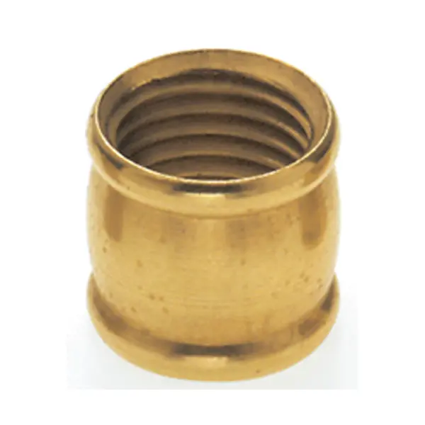 Brass Coupling - 1/2" Long - 1/4 IP - Burnished And Lacquered