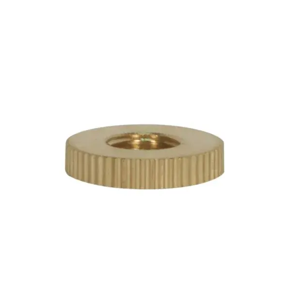 Knurl Solid Brass Check Ring - 1/8 IP Tapped - 1" Diameter