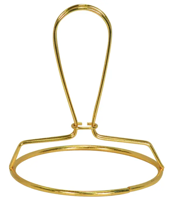 Bulb Clip - 1/4-27 - 3" Diameter Ring With Bulb Clip - Brass Plated Finish