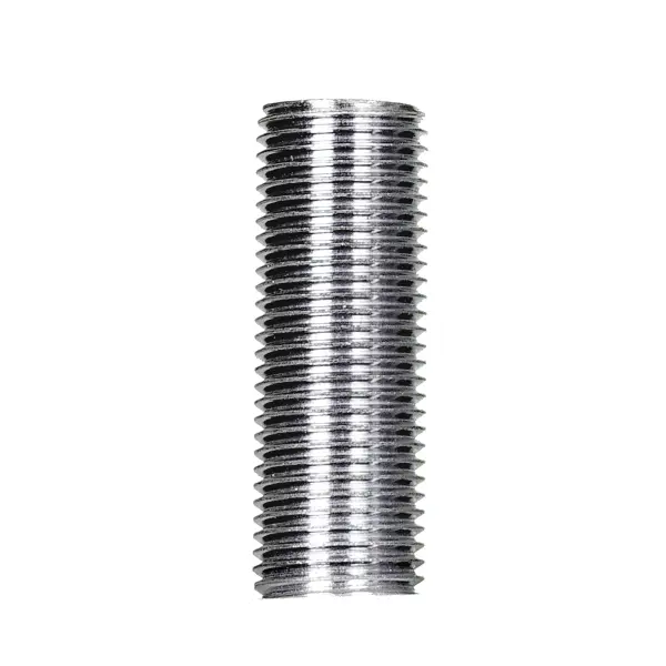 1/8 IP Steel Nipple - Zinc Plated - 6" Length - 3/8" Wide