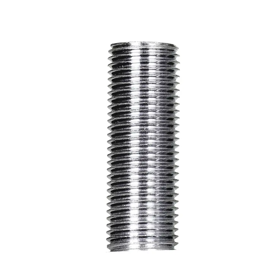 1/8 IP Steel Nipple - Zinc Plated - 6" Length - 3/8" Wide