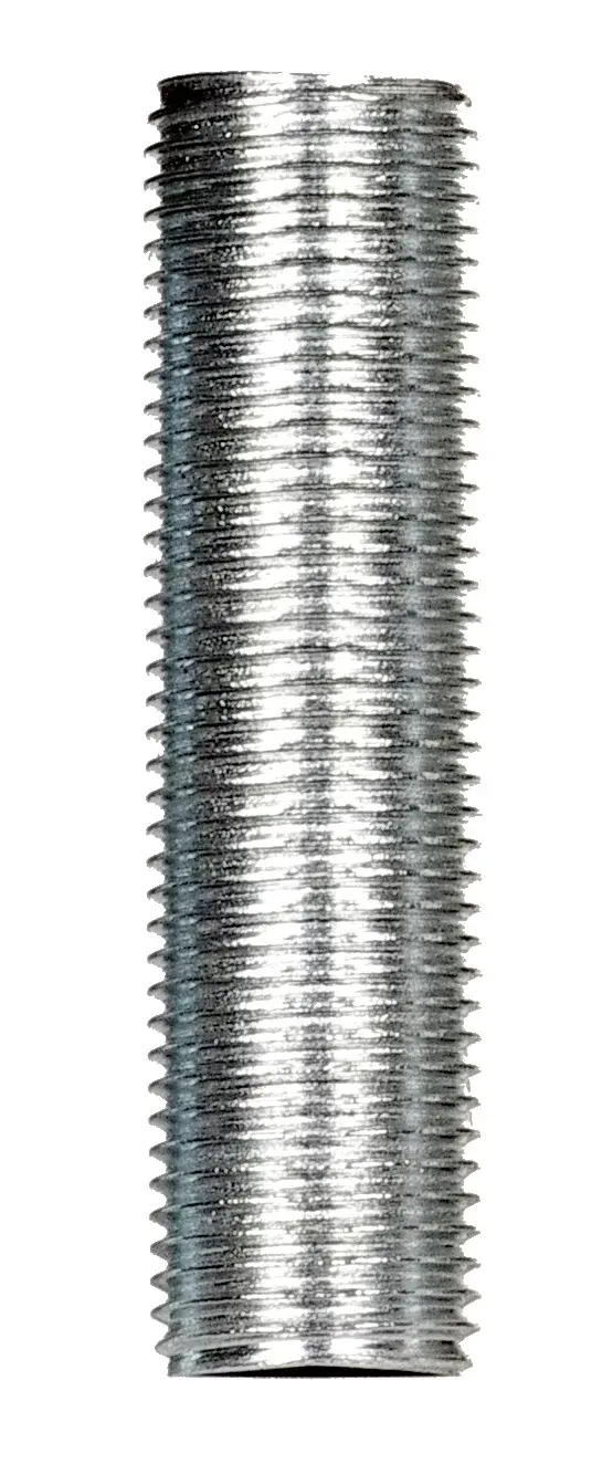 1/8 IP Steel Nipple - Zinc Plated - 1-3/4" Length - 3/8" Wide