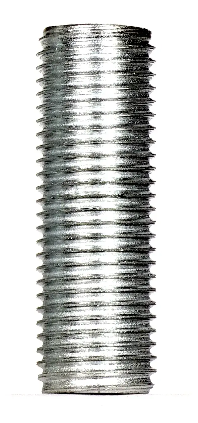 1/4 IP Steel Nipple - Zinc Plated - 3" Length - 1/2" Wide