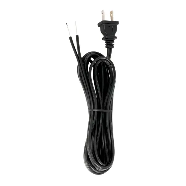 10 Ft.Full Tinned Cord Sets18/2 SPT-2-105C Cord Sets - Molded Plug - Full Tinned Tips for Push-In Terminals - 3/4" Strip with 2" Slit 36" Hank