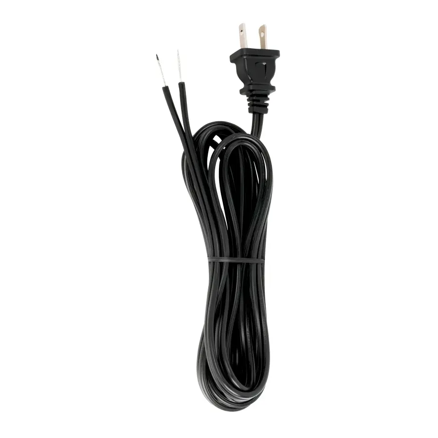 10 Ft.Full Tinned Cord Sets18/2 SPT-2-105C Cord Sets - Molded Plug - Full Tinned Tips for Push-In Terminals - 3/4" Strip with 2" Slit 36" Hank - Image 1