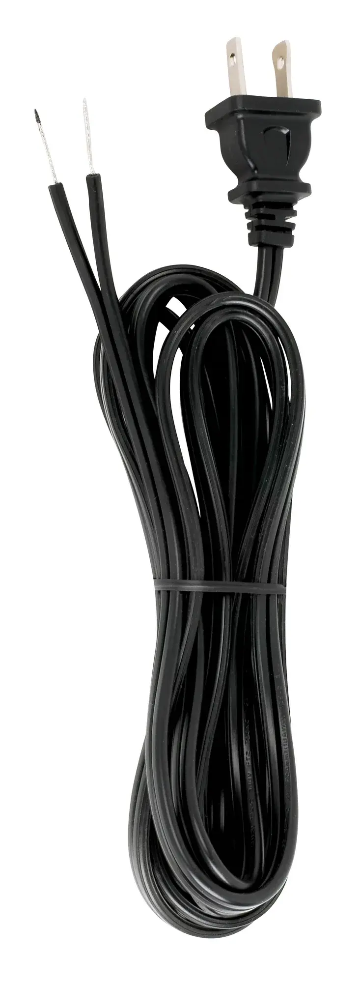 10 Ft.Full Tinned Cord Sets18/2 SPT-2-105C Cord Sets - Molded Plug - Full Tinned Tips for Push-In Terminals - 3/4" Strip with 2" Slit 36" Hank - Image 2