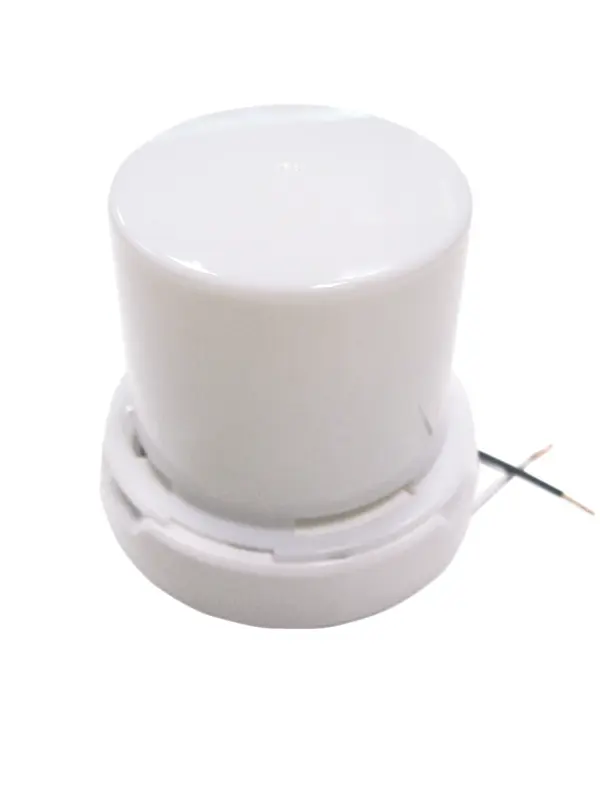 GU24 Base - Squat keyless fluorescent ceiling fixture with twist-on Lexan lens - White Finish - alternate view