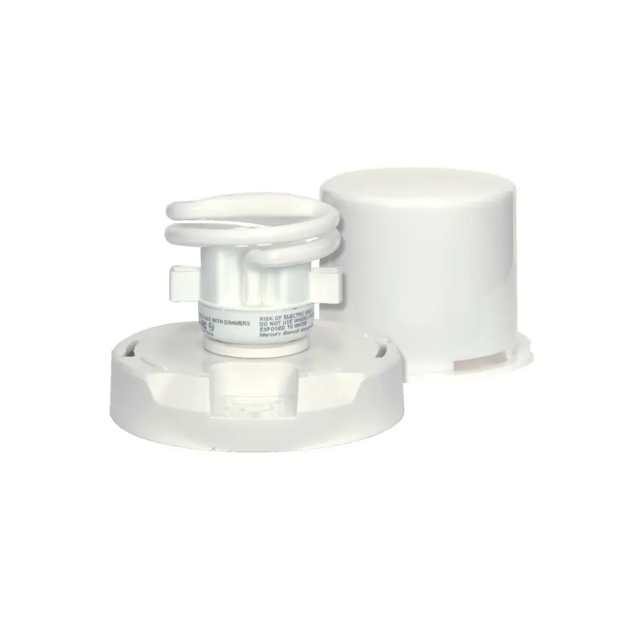 GU24 Base - Squat keyless fluorescent ceiling fixture with twist-on Lexan lens - Image 4