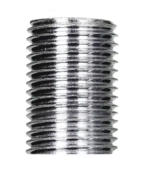 1/8 IP Steel Nipple - Zinc Plated - 1/2" Length - 3/8" Wide