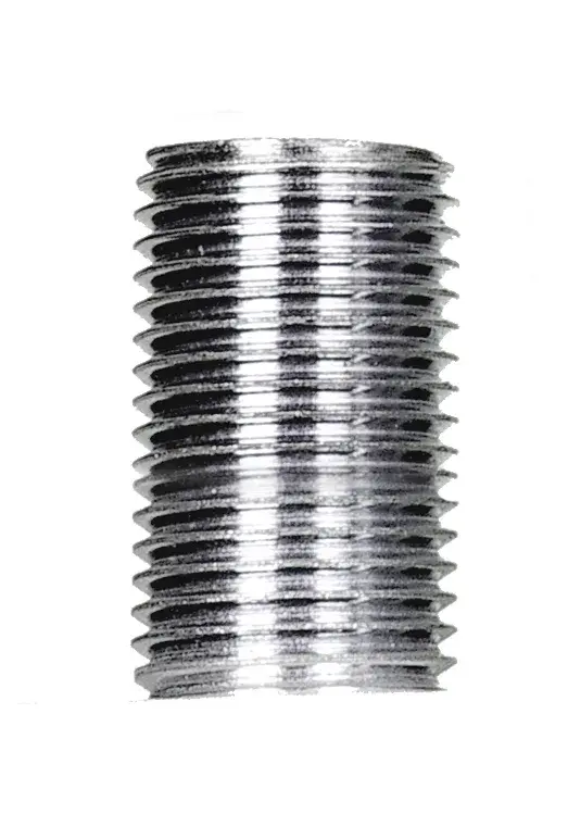 1/8 IP Steel Nipple - Zinc Plated - 5/8" Length - 3/8" Wide