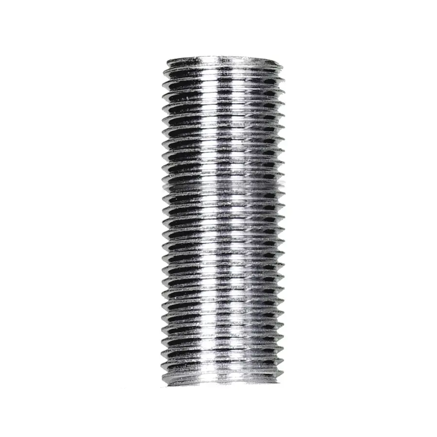 1/8 IP Steel Nipple - Zinc Plated - 1" Length - 3/8" Wide