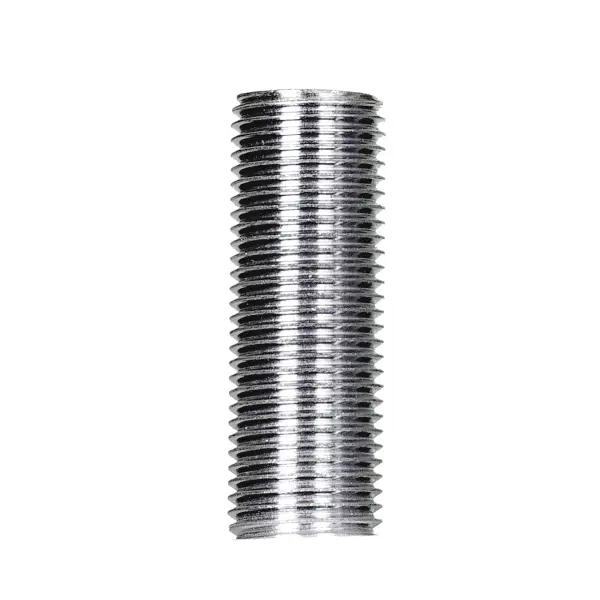 1/8 IP Steel Nipple - Zinc Plated - 1-1/8" Length - 3/8" Wide