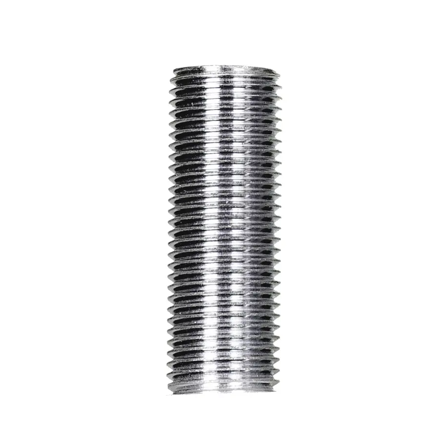 1/8 IP Steel Nipple - Zinc Plated - 1-1/8" Length - 3/8" Wide