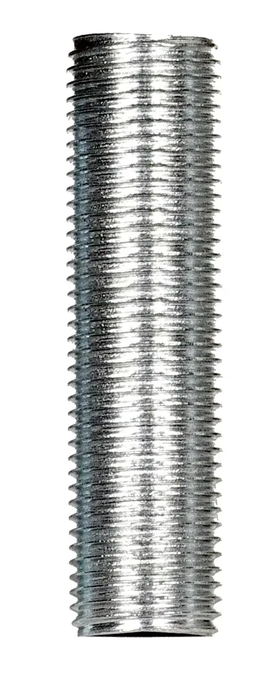 1/8 IP Steel Nipple - Zinc Plated - 1-7/8" Length - 3/8" Wide