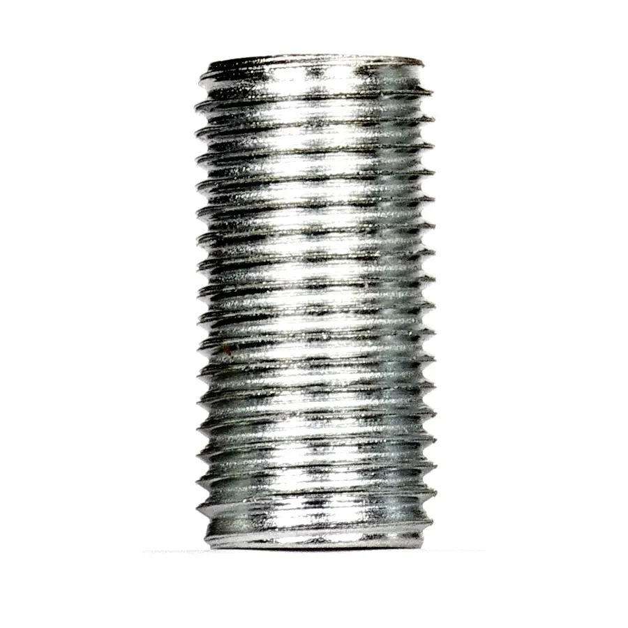1/4 IP Steel Nipple - Zinc Plated - 1" Length - 1/2" Wide