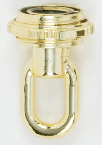 1/4 IP Matching Screw Collar Loop With Ring - 25lbs Max - Brass Plated Finish