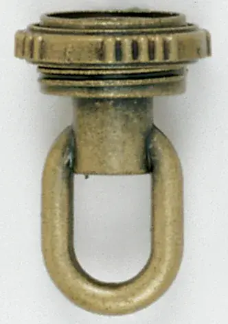 1/4 IP Matching Screw Collar Loop With Ring - 25lbs Max - Antique Brass Finish