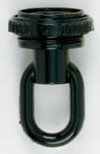1/4 IP Matching Screw Collar Loop With Ring - 25lbs Max - Glossy Black Finish