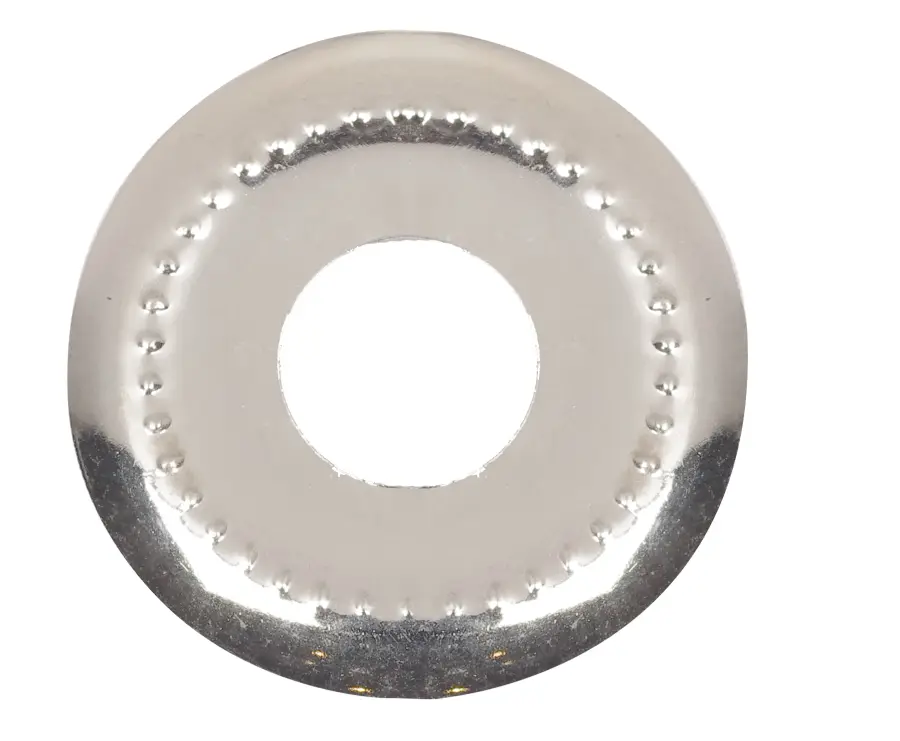 Beaded Steel Check Ring - 1/8 IP Slip - Nickel Plated Finish - 1-1/8" Diameter