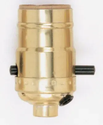 On-Off Push Thru Socket With Side Outlet - For SPT-2 - 1/8 IPS - Aluminum - Brite Gilt Finish - 660W - 250V - Image 1