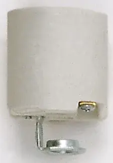 Porcelain Socket With 1/8 IPS Hickey - Aluminum Screw Shell - Unglazed - 660W - 250V
