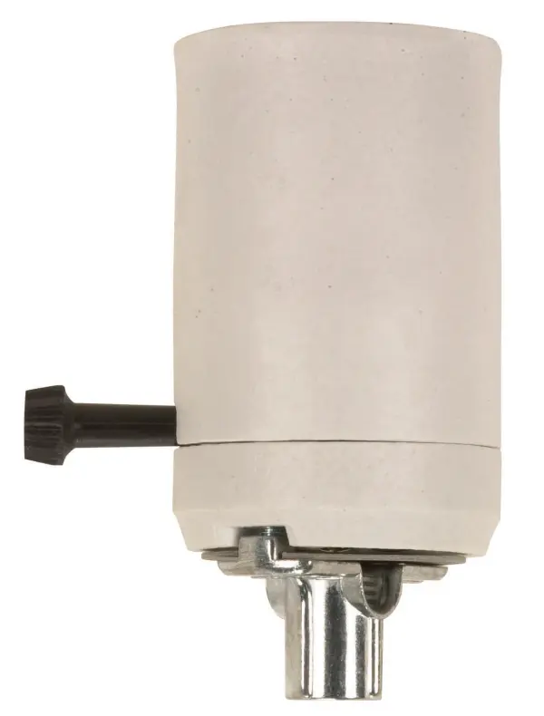 Porcelain 3-Way Turn Knob Mogul Socket With Hickey - Unglazed - 750W - 250V