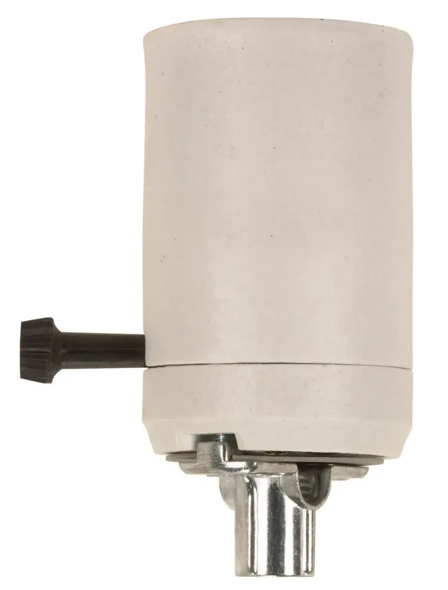 Porcelain 3-Way Turn Knob Mogul Socket With Hickey - Unglazed - 750W - 250V