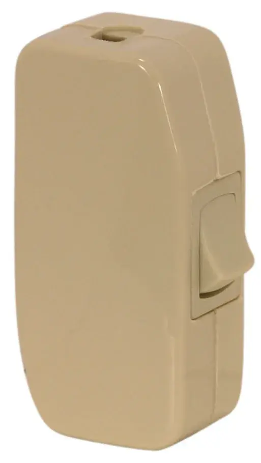 Heavy Duty Rocker Switch - For 18/2 SPT-1 And SPT-2, 16/2 SPT-2 And 18/2 SVT - 3A-125V - 1/2HP-125V - Ivory Finish